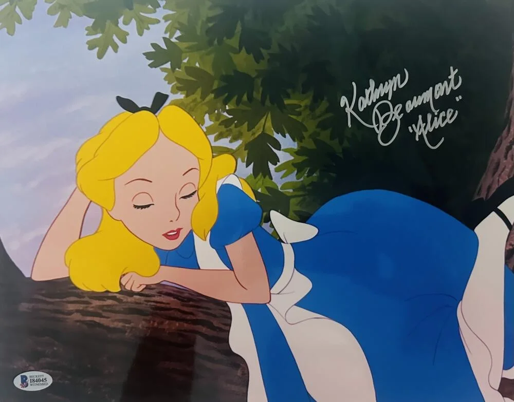 KATHRYN BEAUMONT — KATHRYN BEAUMONT ALICE IN WONDERLAND SIGNED METALLIC 11X14 PHOTO DISNEY BAS 045