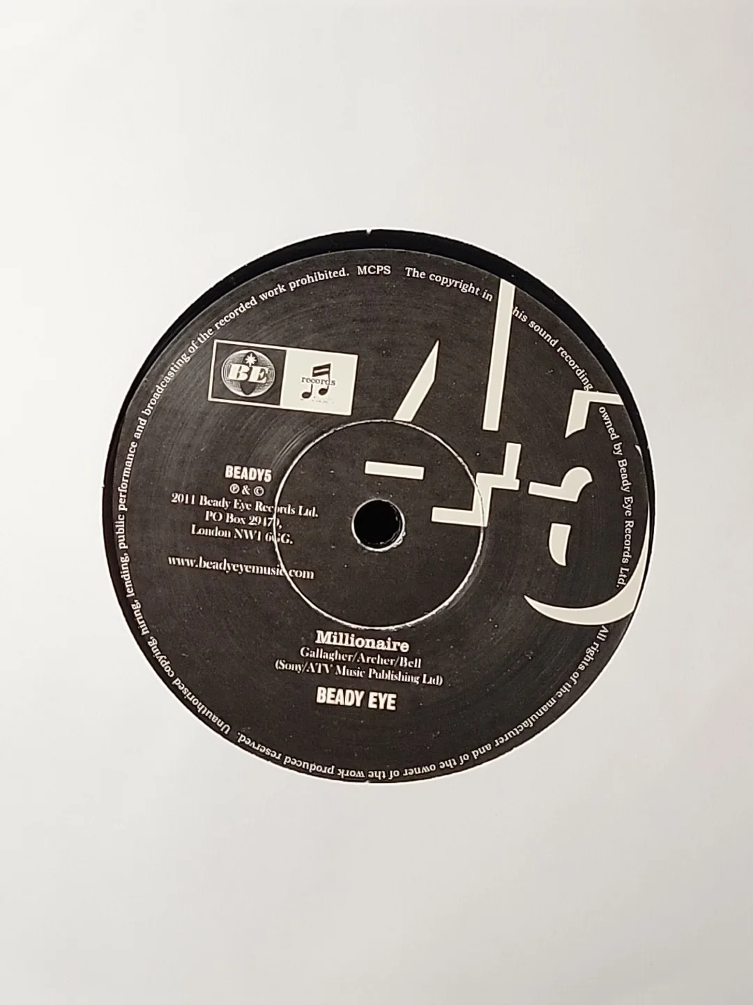 *Signed* Liam Gallagher Beady Eye Millionaire Cover 7" Vinyl Record + COA, image 5