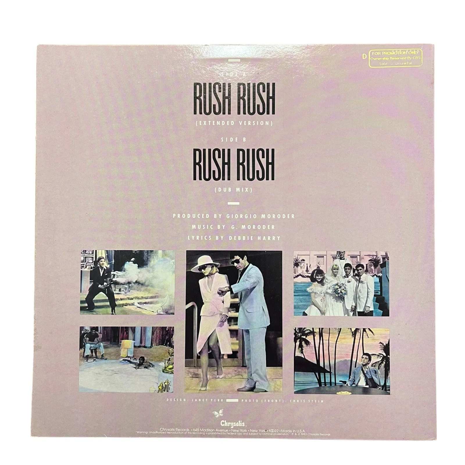Debbie Harry Signed Autographed Rush Rush Scarface Vinyl Album, изображение 3