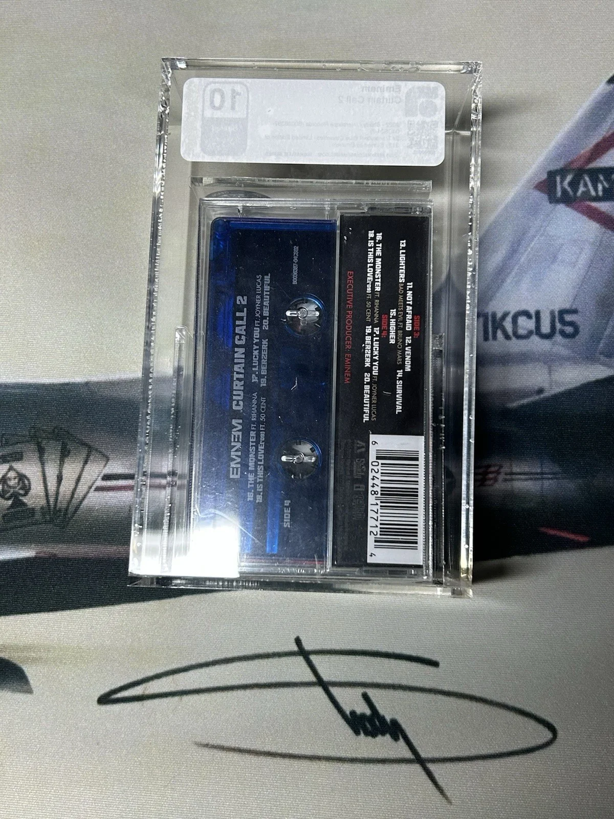 Eminem autograph - Slim Shady Curtain Call signed Blue cassette AMG 10 Only /313, изображение 5