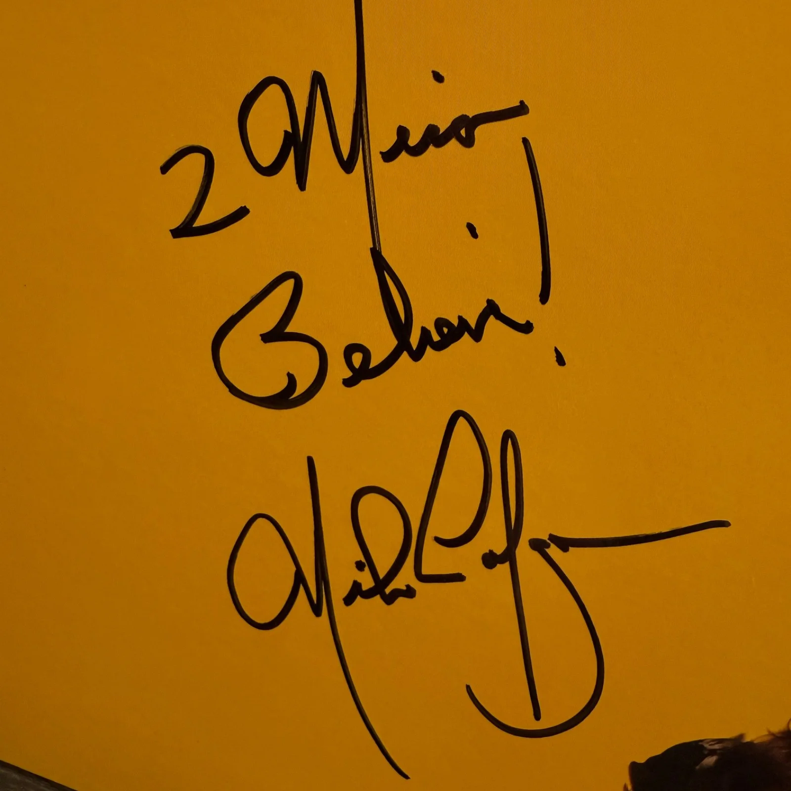 NILS LOFGREN "Flip" AUTOGRAPHED BOLDLY "2 Miro Believe!Nils Lofgren" PROMO STAMP, image 2