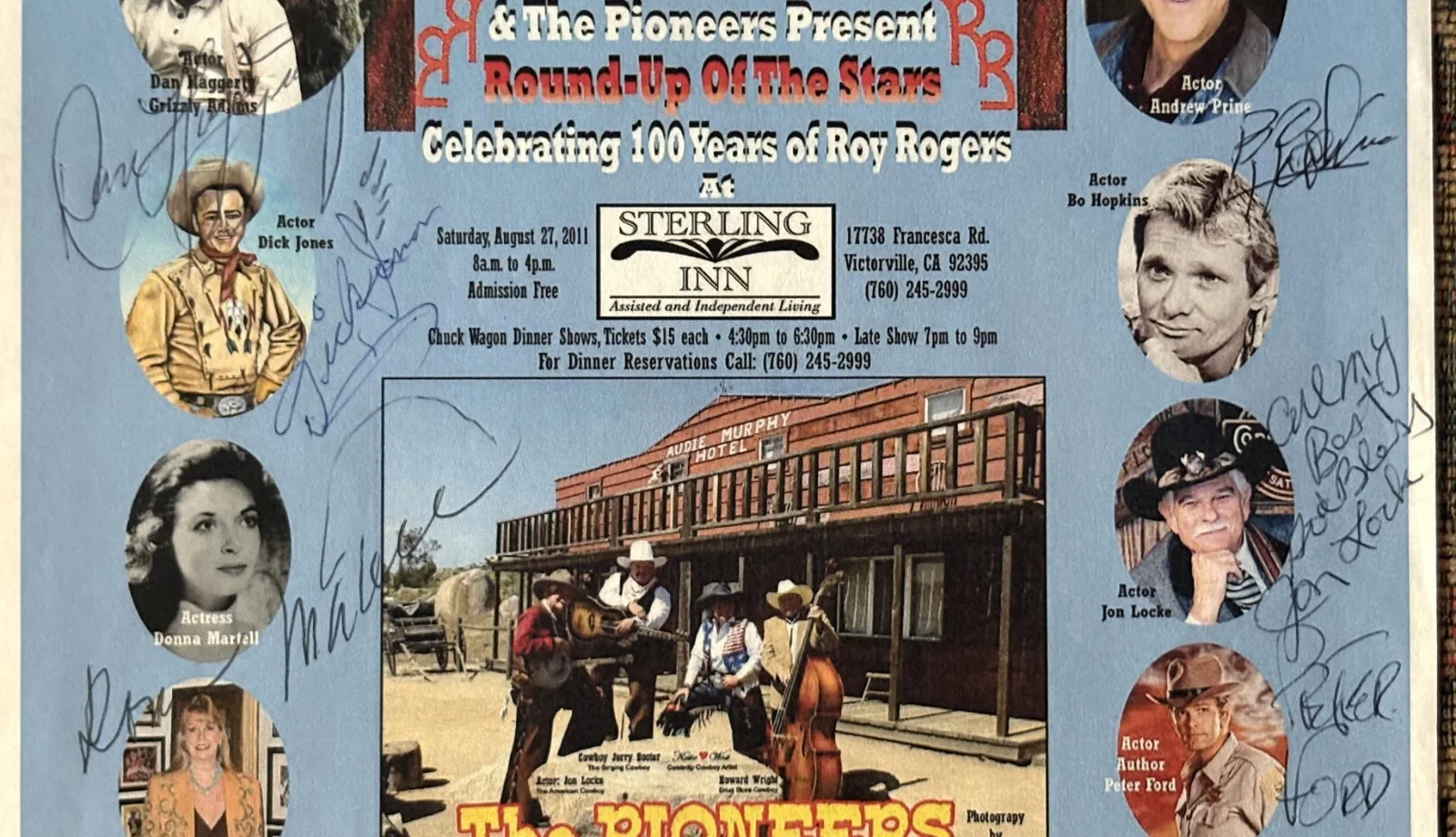 Many, See Description — Roy Rogers Concert Flyer Signed by 10, Inc A Prine, B Hopkins, D Haggerty + COA, image 5