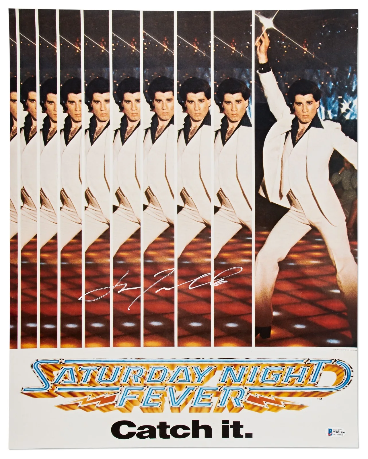 John Travolta Signed "Saturday Night Fever" 16" x 20" Photo With Beckett COA, изображение 2