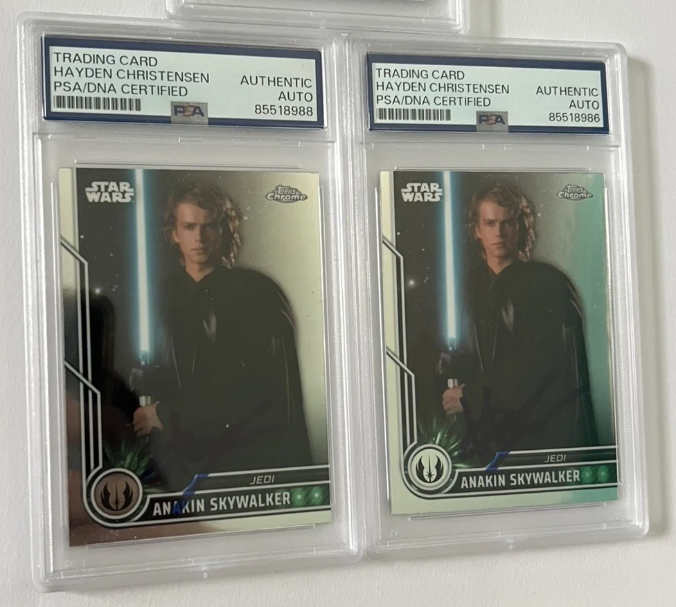 Hayden Christensen — Hayden Christensen Signed Anakin Skywalker Star Wars Topps Chrome Card Psa Slab, изображение 2