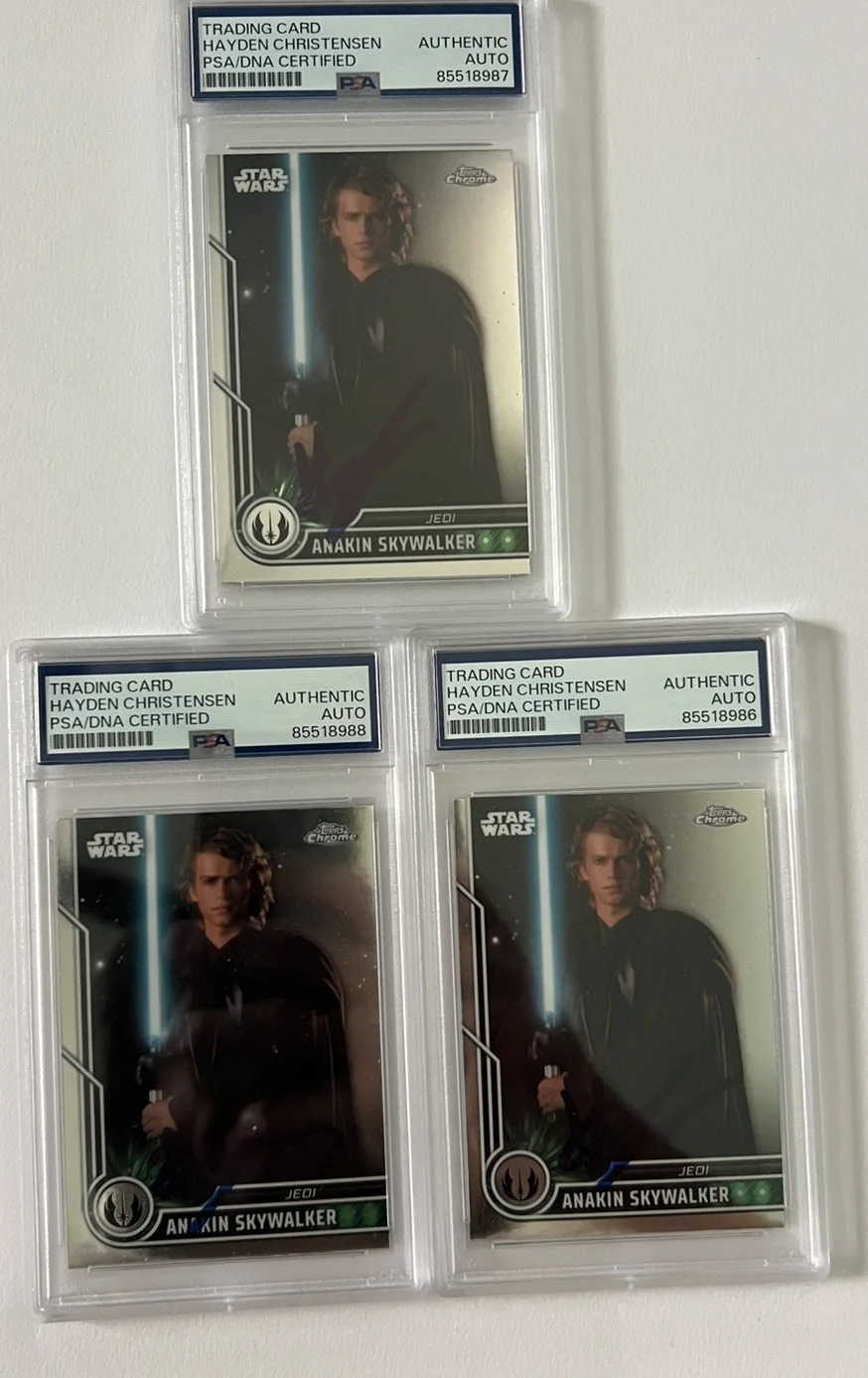 Hayden Christensen — Hayden Christensen Signed Anakin Skywalker Star Wars Topps Chrome Card Psa Slab, изображение 4