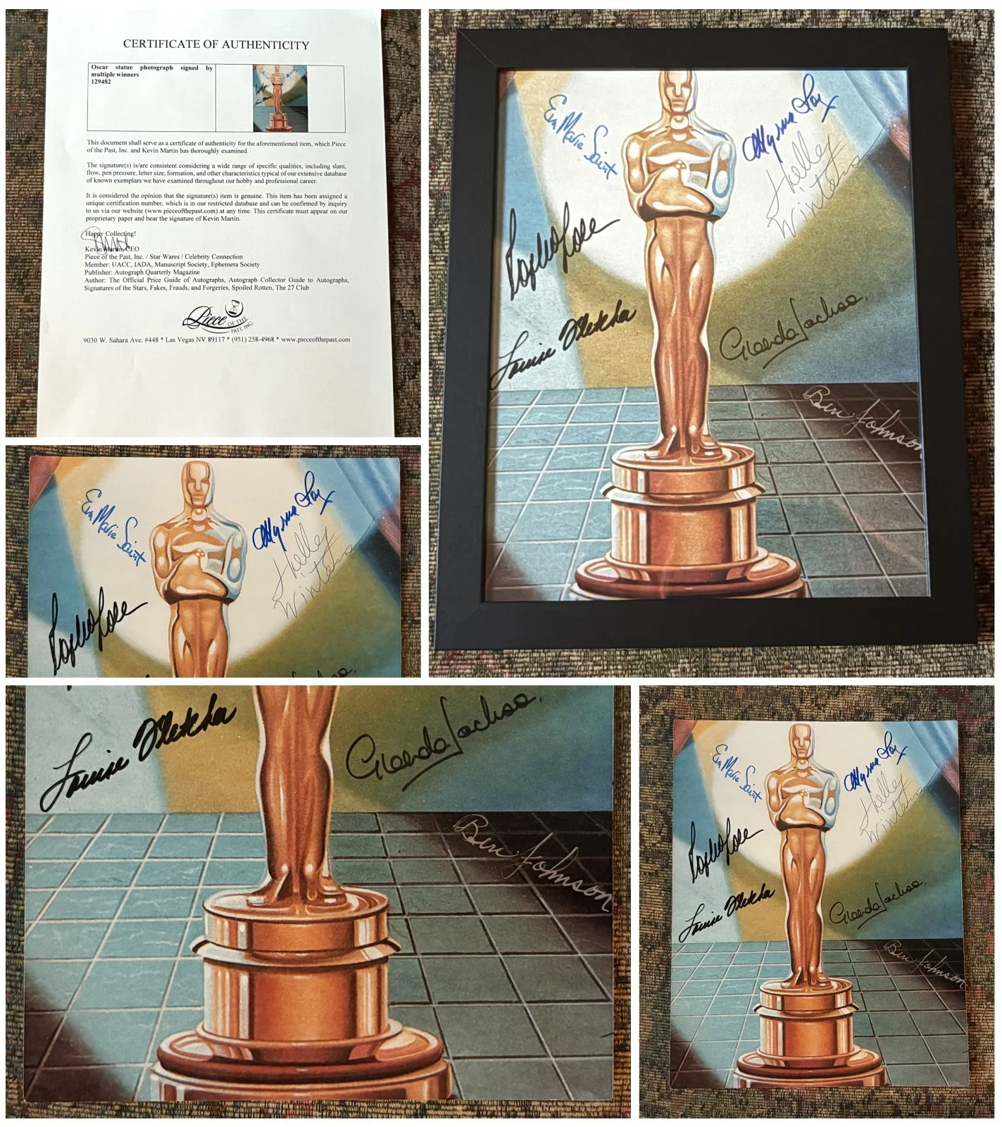 7, See Description — 7 Oscar Winners Signed Photo: S Loren, EM Saint, S Winters, M Loy, B Johnson +2