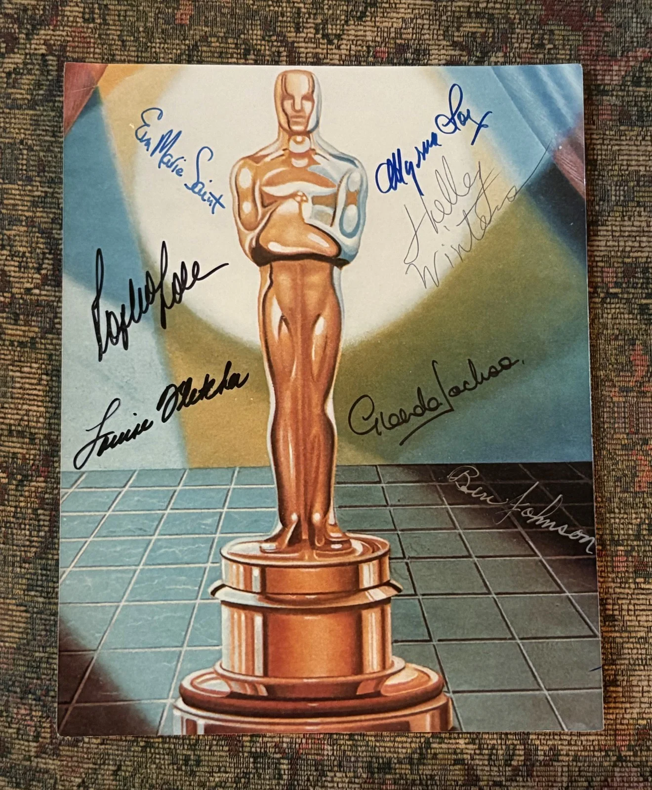 See Description — 7 Oscar Winners Signed Photo: S Loren, EM Saint, S Winters, M Loy, B Johnson +2, изображение 4