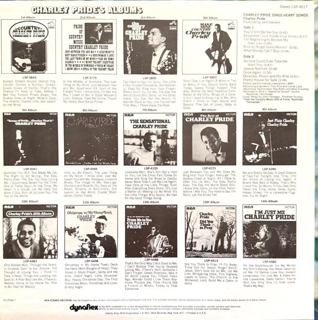 CHARLEY PRIDE HAND SIGNED LP ALBUM "SINGS HEART SONGS" A GREAT COLLECTABLE, изображение 2