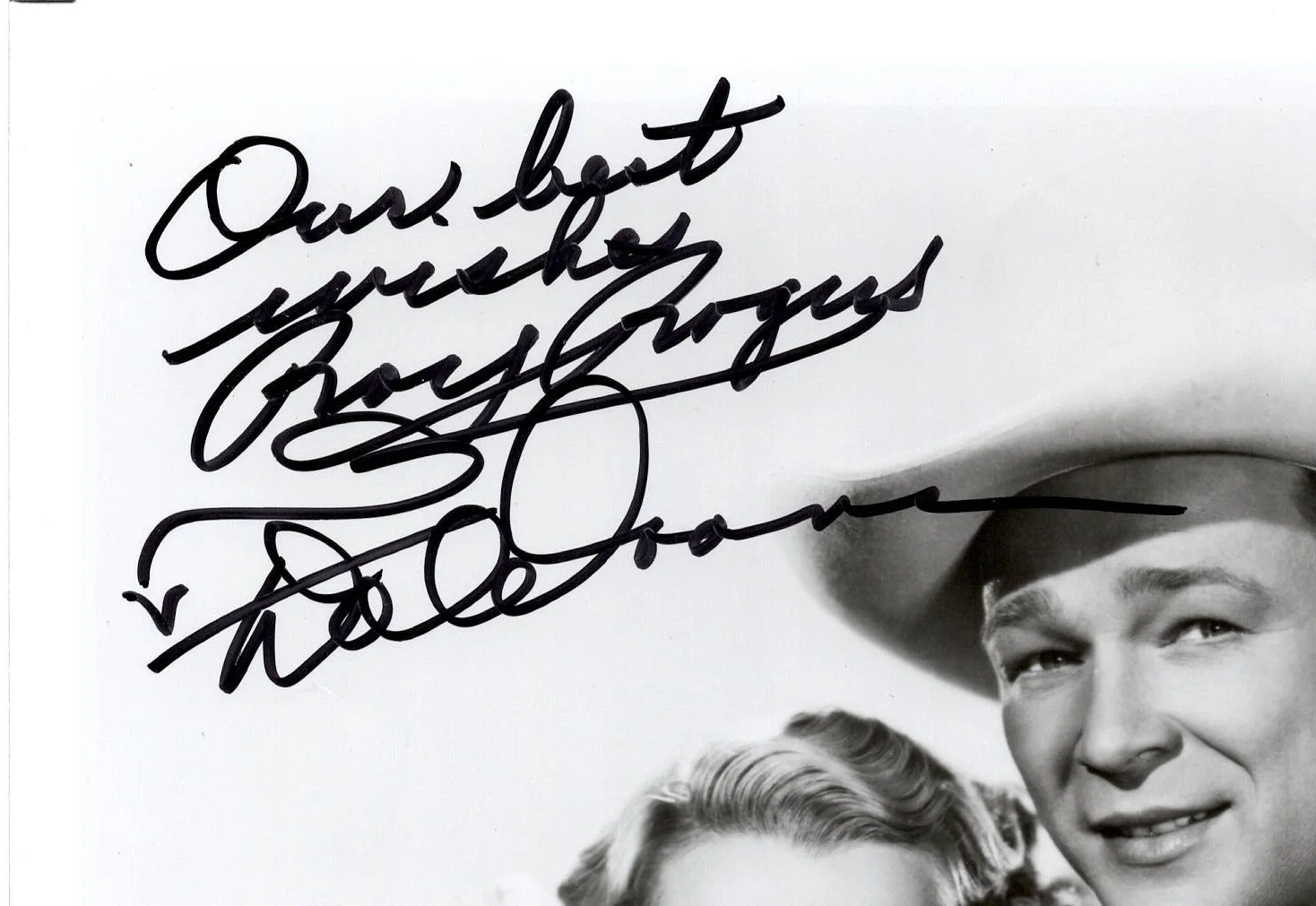 Roy Rogers, Dale Evans — Roy Rogers & Dale Evans Signed Vintage 8x10 B&W Photo- JSA Authentication, image 2