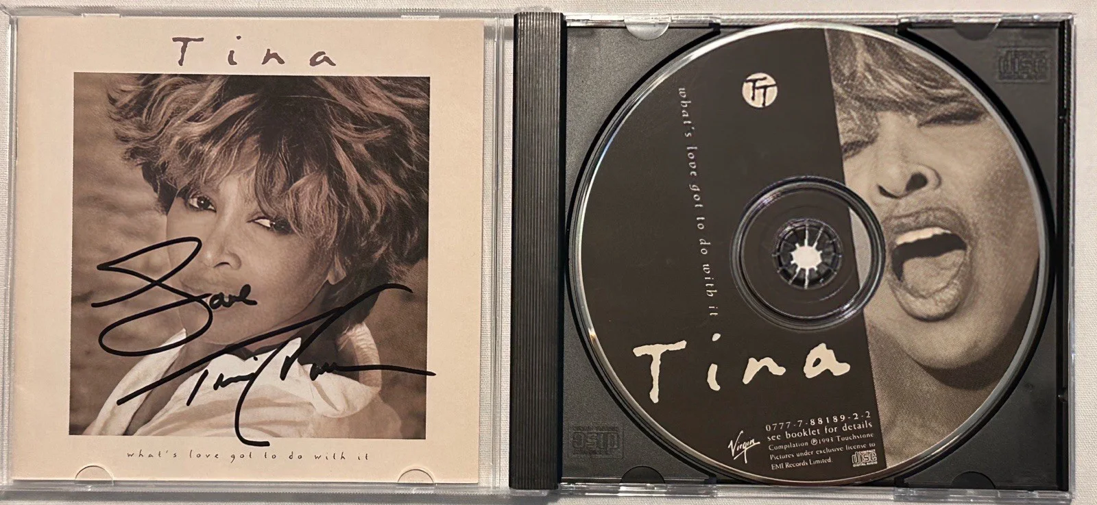 Ms.Tina Turner 1993 What’s Love Got To Do With It ! Cd Authentic Signature, image 3