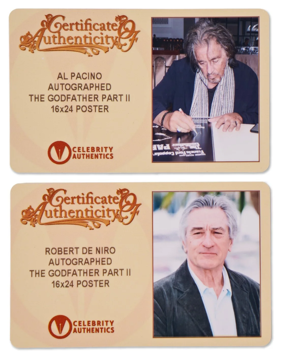 Robert DeNiro Al Pacino Signed Godfather II Movie Poster w/ Celebrity Authentics, image 2