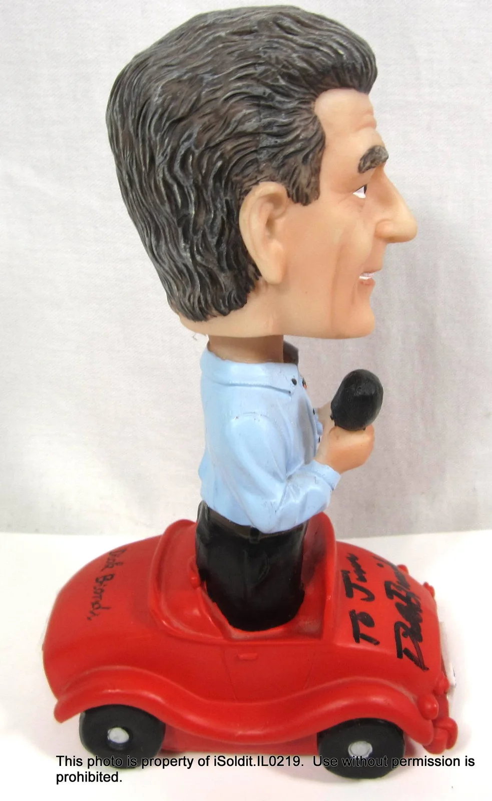Dick Biondi — VTG CHICAGO DJ DICK BIONDI TALKING BOBBLEHEAD SIGNED + WLS Radio Magazine 1967, изображение 3
