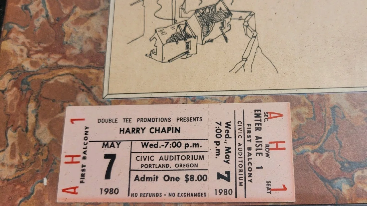 Harry Chapin Signed Album With Concert Ticket, On The Road To Kingdom Come LP, изображение 2