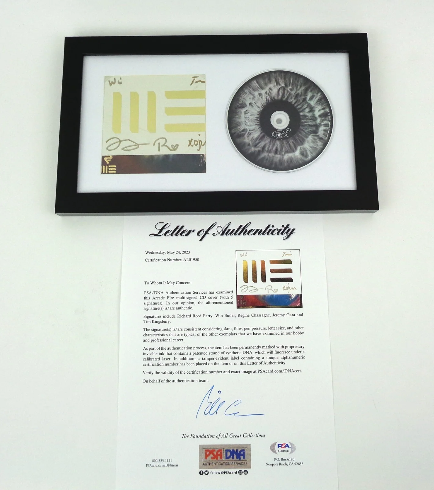 Arcade Fire — Arcade Fire Band Signed Autograph We CD Framed PSA/DNA COA, image 2
