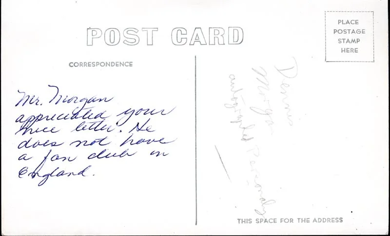 Dennis Morgan — DENNIS MORGAN - PICTURE POST CARD SIGNED, image 2