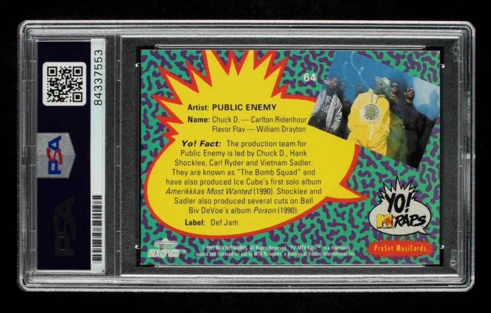 Chuck D Public Enemy Signed 1991 YO! MTV Raps Complete Series #64 PSA, image 2