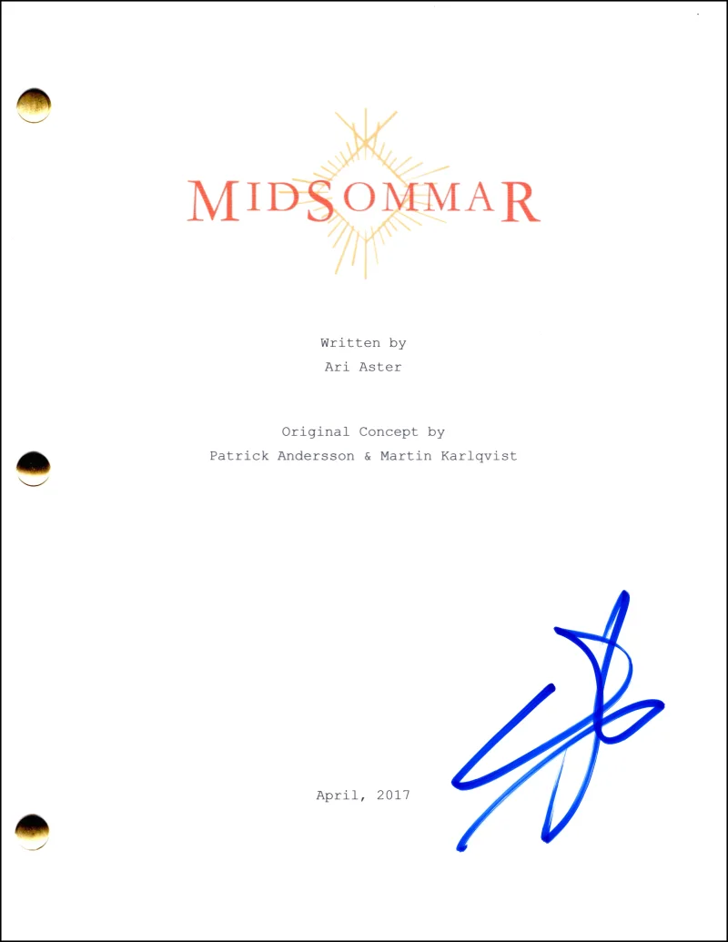 Will Poulter — Will Poulter Signed Autograph Ari Aster Midsommar Full Movie Script Screenplay