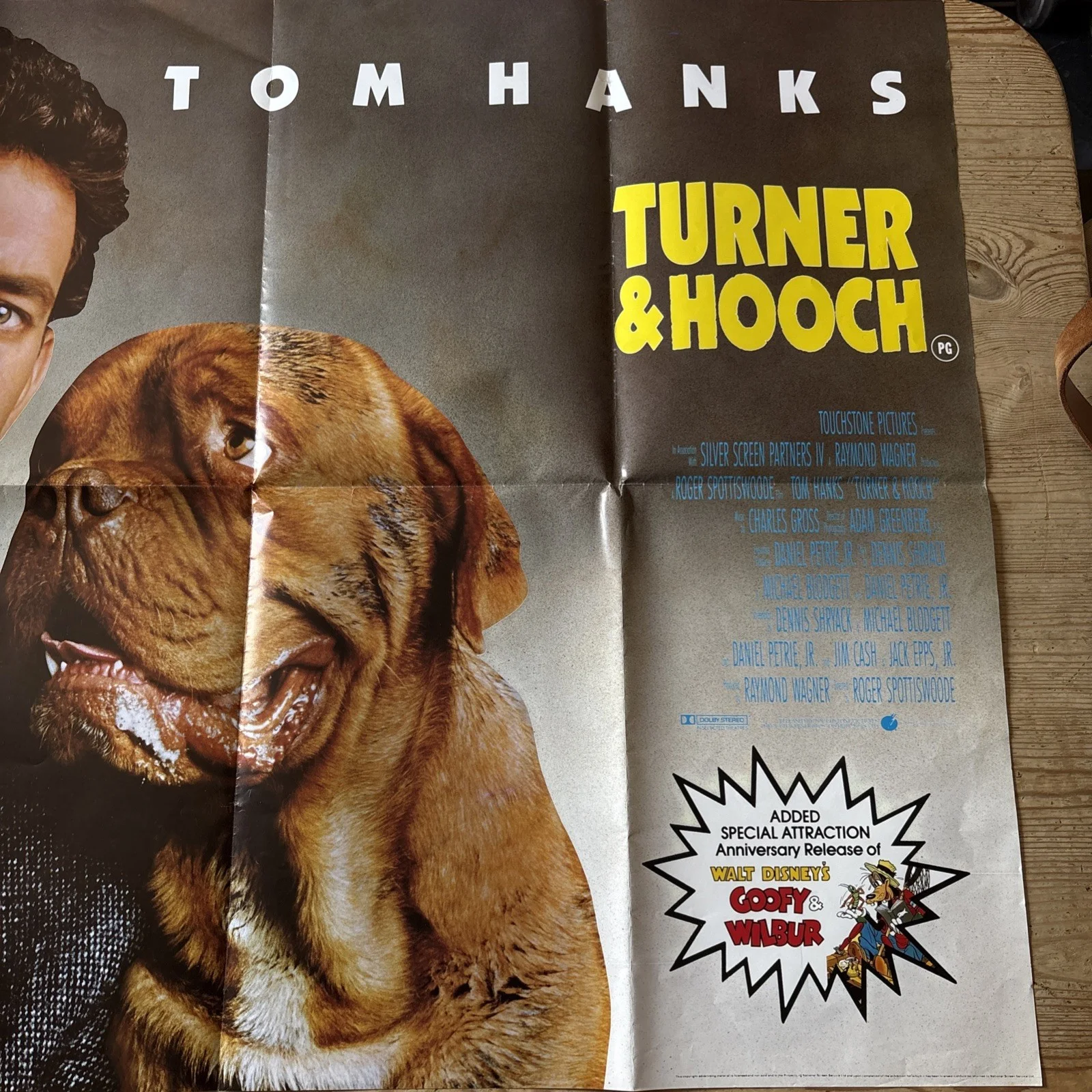 Original 1989 Quad Movie Film Poster Turner & Hooch - Tom Hanks, изображение 2