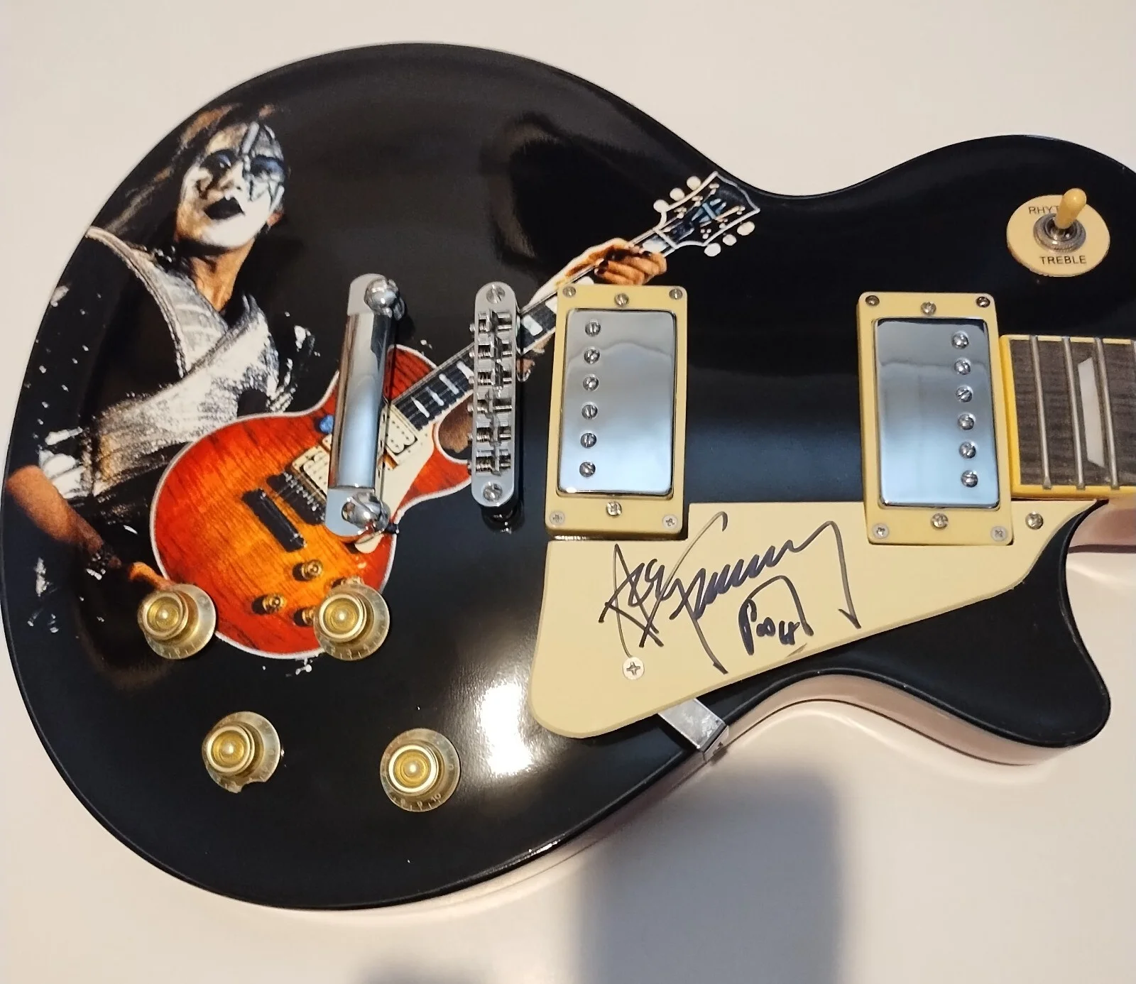 ACE FREHLEY SIGNED KISS SIGNED GUITAR CUSTOM GRAPHICS SPACE ACE LP JSA WPP318531, image 2