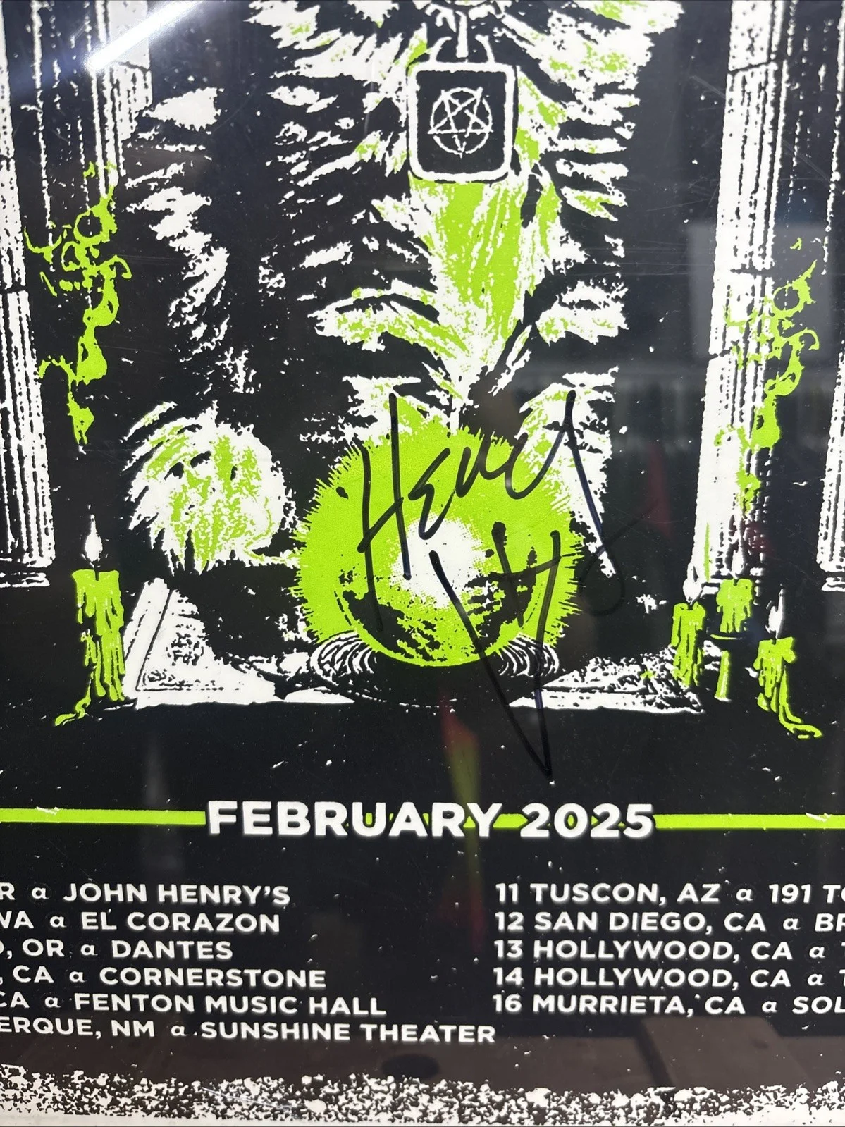Framed Pentagram Autographed Poster 25x19, image 3