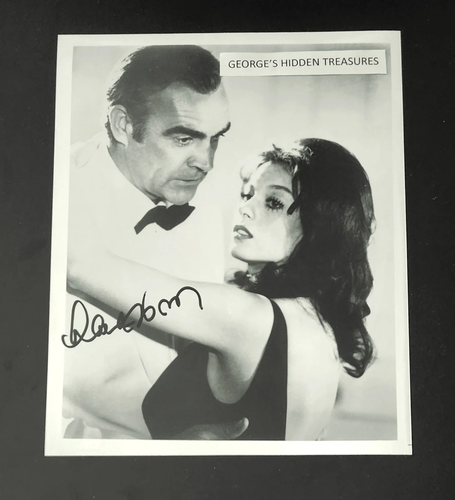 LANA WOOD — LANA WOOD signed autograph B&W 8x10 "Diamonds are Forever" w/Sean Connery as 007