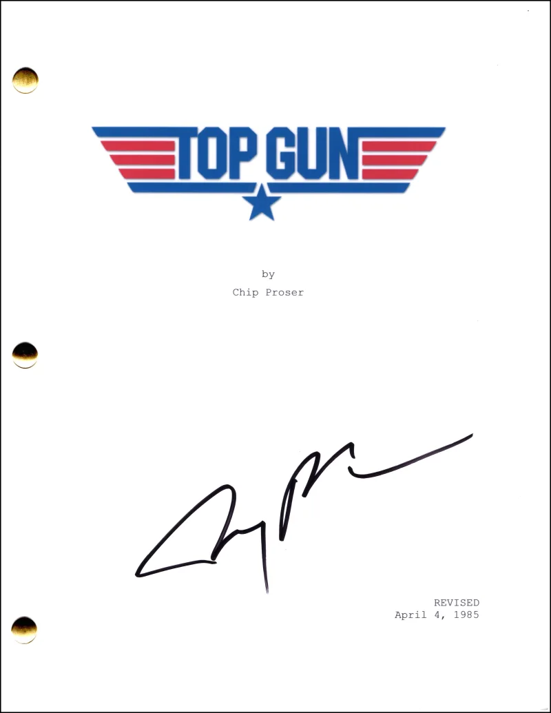 Jerry Bruckheimer — Jerry Bruckheimer Signed Autograph Top Gun Full Movie Script - Iconic Producer
