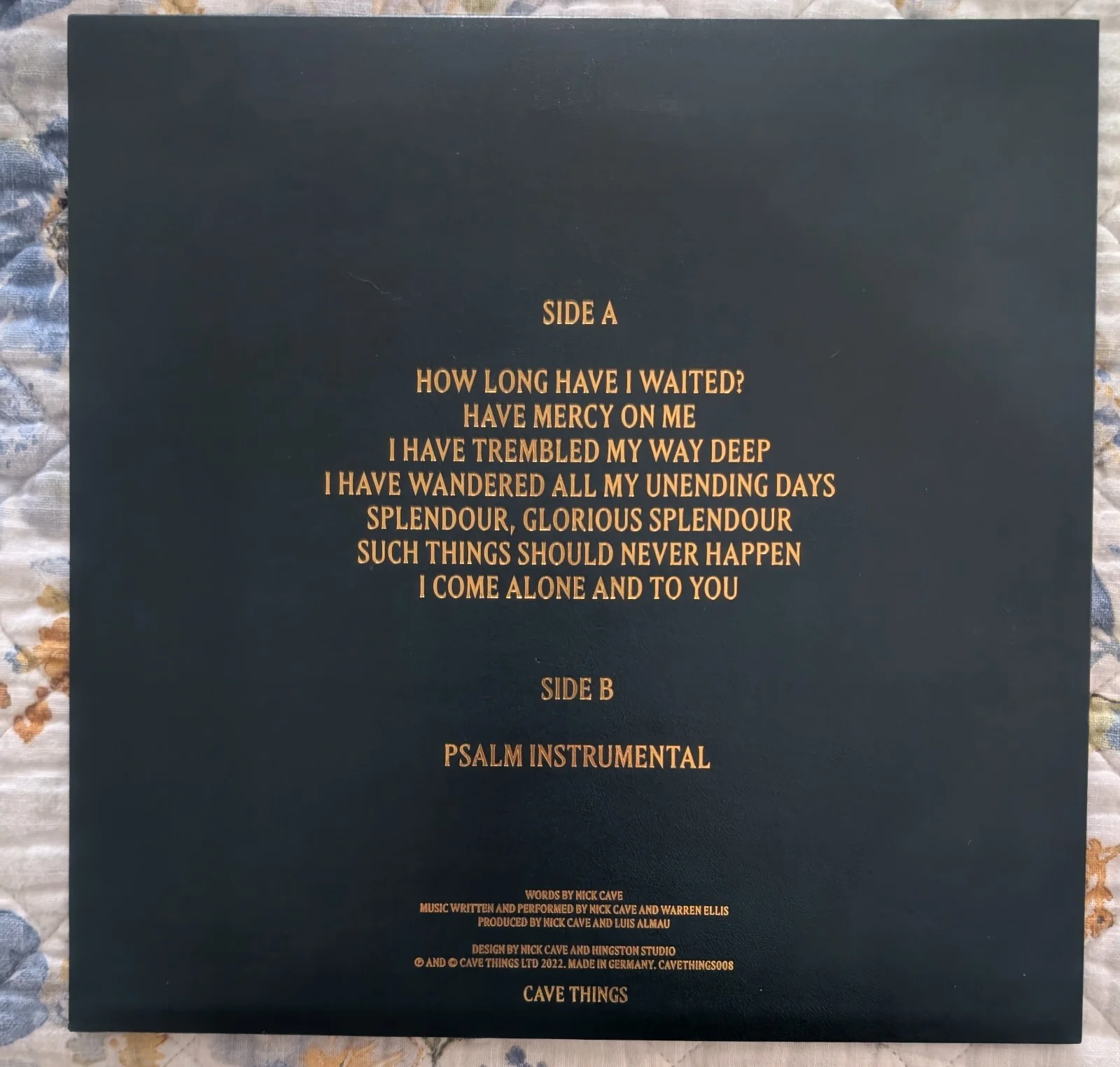 NICK CAVE signed autograph SEVEN PSALMS vinyl (rare), image 4