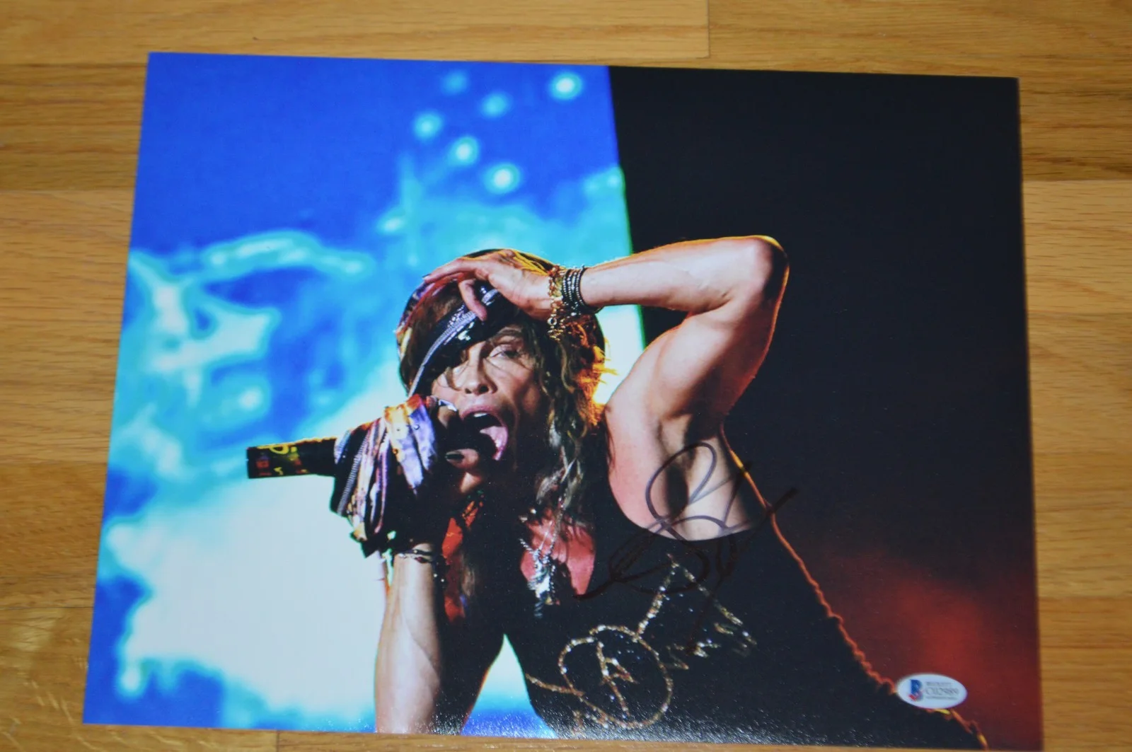 AEROSMITH ~ Steven Tyler Autographed Vintage 11x14Color Photo with Beckett COA, изображение 2