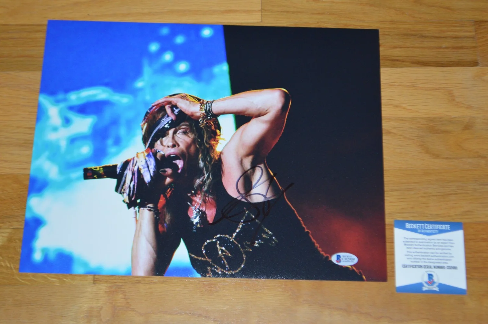 AEROSMITH ~ Steven Tyler Autographed Vintage 11x14Color Photo with Beckett COA, изображение 3