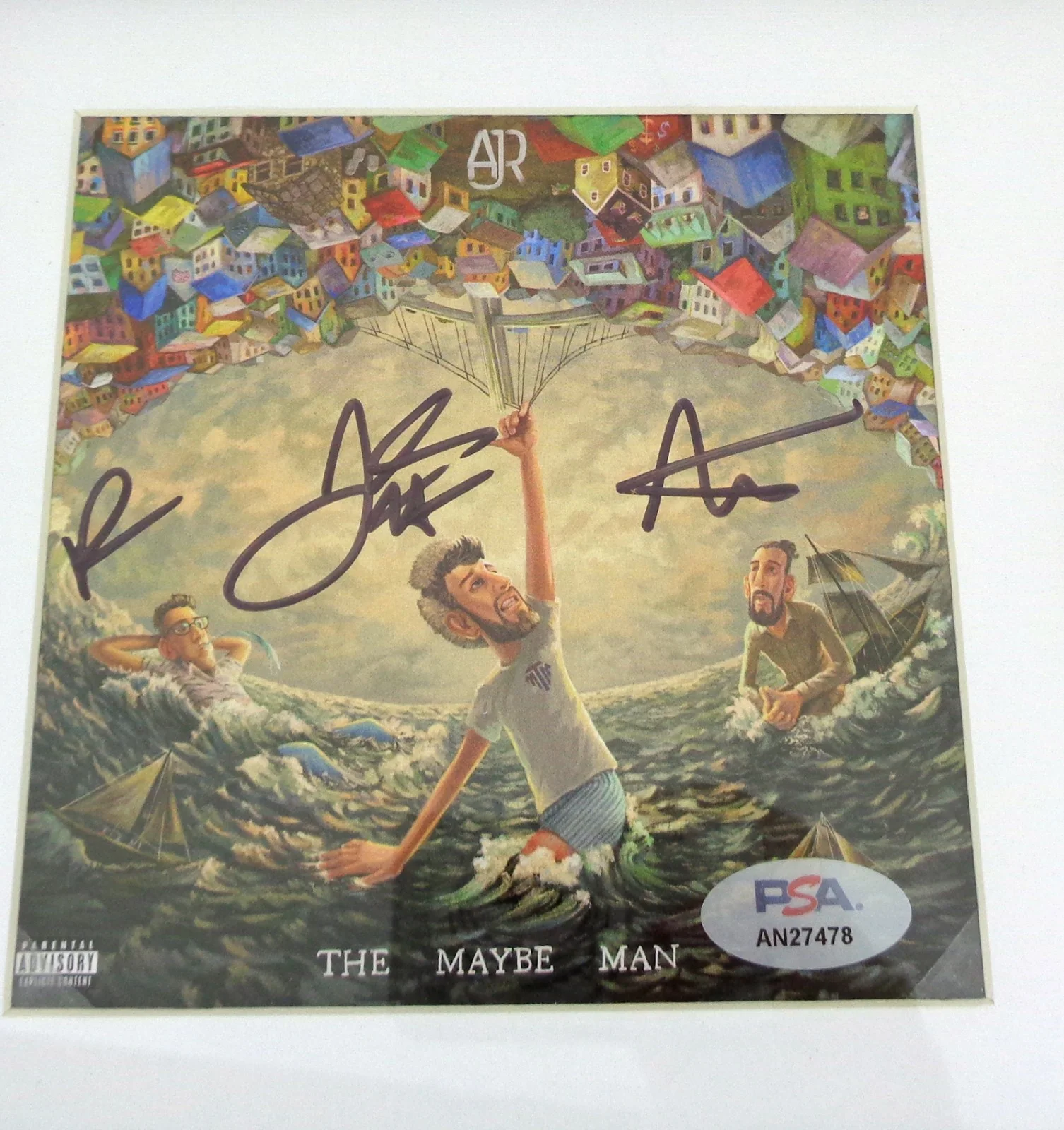 AJR — AJR Entire Band Signed Autograph The Maybe Man CD Framed PSA/DNA COA, image 2
