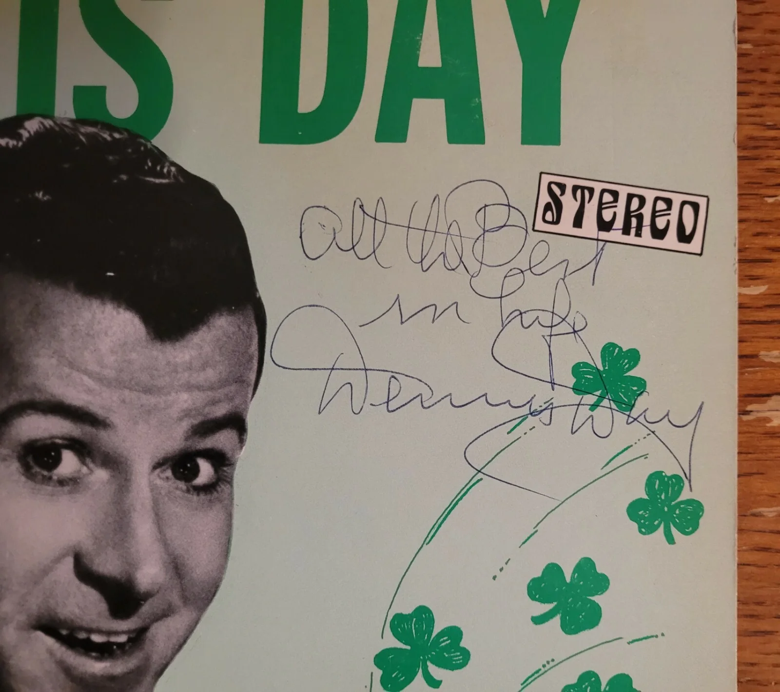 Dennis Day SIGNED America's Favorite Irish Tenor LP GLS 6021 VG+/VG+ RARE HTF, image 2