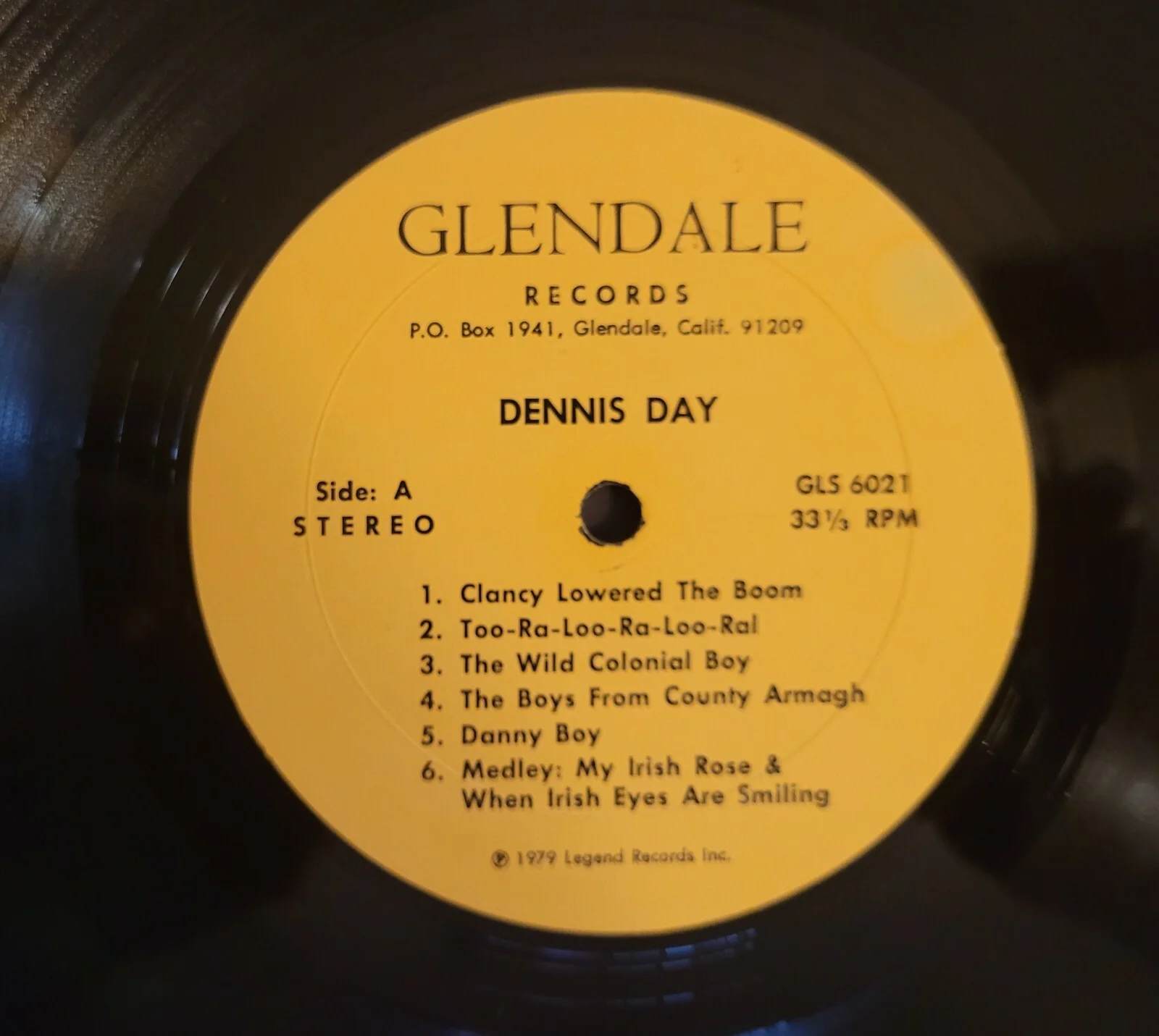 Dennis Day SIGNED America's Favorite Irish Tenor LP GLS 6021 VG+/VG+ RARE HTF, image 5