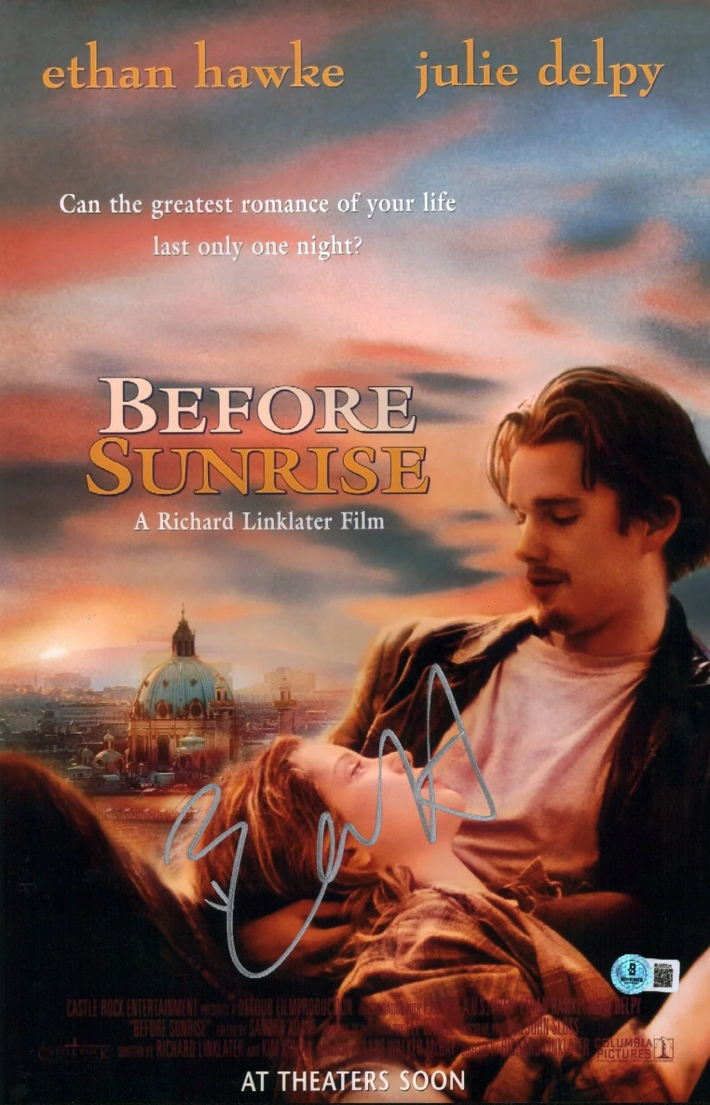 Ethan Hawke — Ethan Hawke Signed Autograph Before Sunrise Linklater Film 11x17 Photo BAS COA