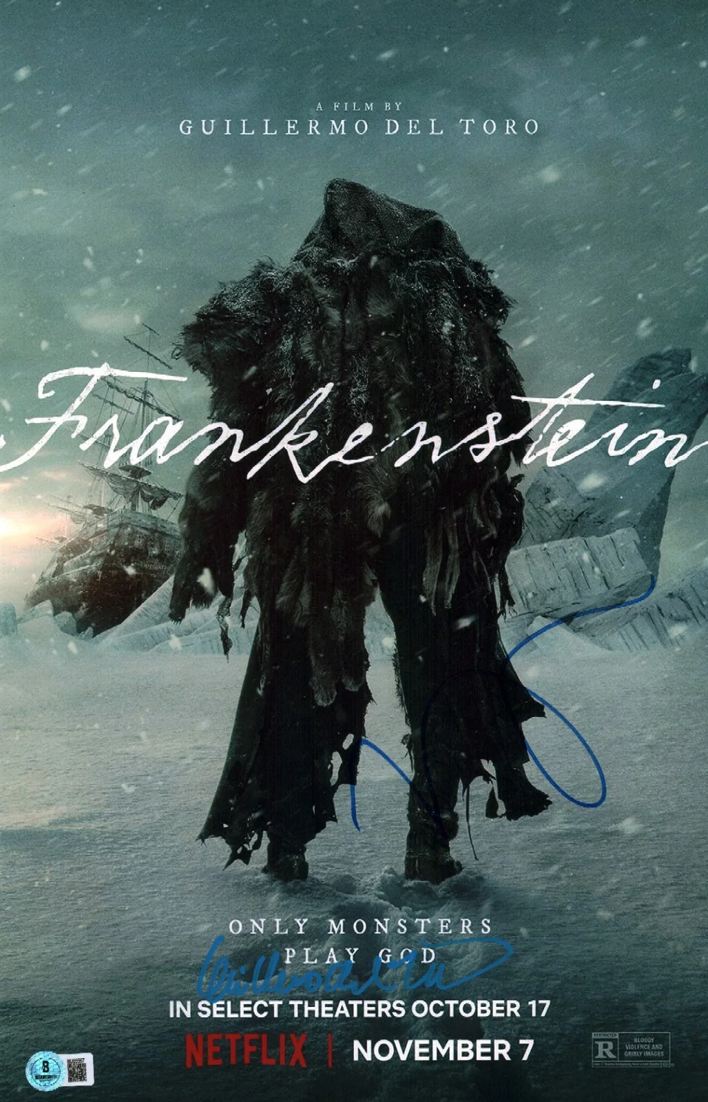 mia goth and guillermo del toro — Mia Goth Guillermo Del Toro Signed Autograph Frankenstein 11x17 Photo BAS COA