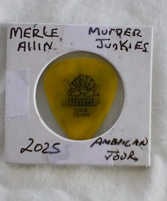 Merle Allin Murder Junkies Tour Issued Guitar Pick 2025 Hand Signed, image 2