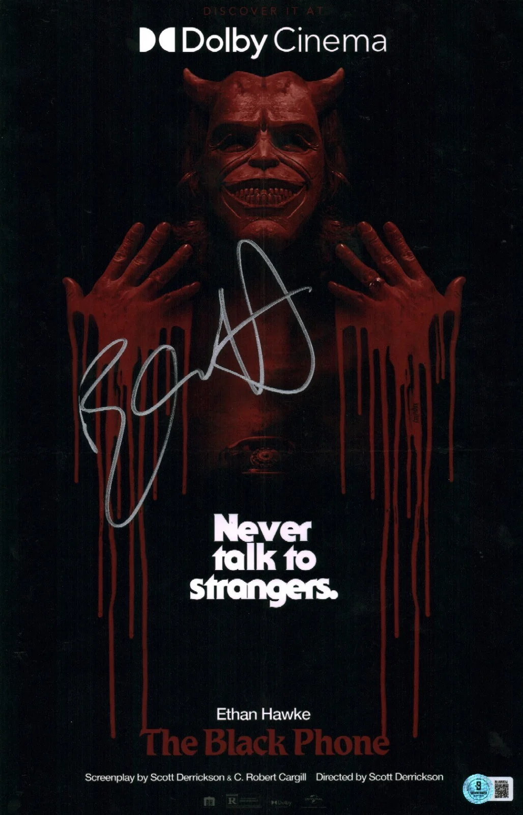 Ethan Hawke — Ethan Hawke Signed Autograph The Black Phone The Grabber 11x17 Photo BAS COA