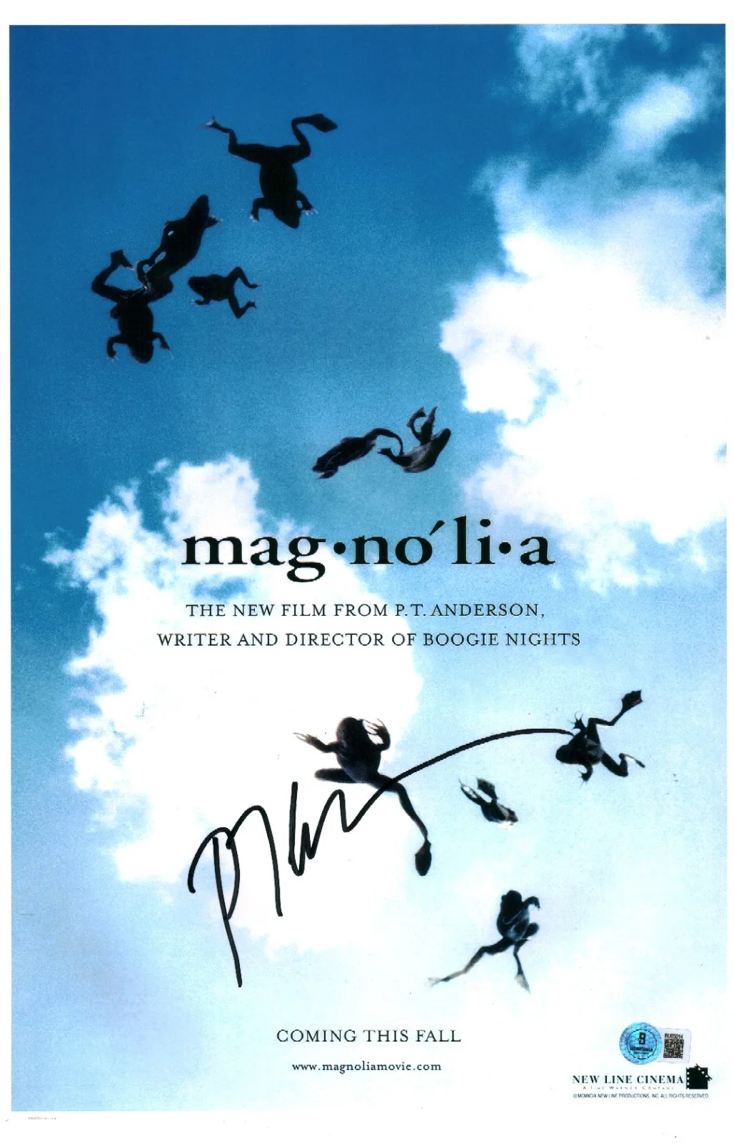 Paul Thomas Anderson — Paul Thomas Anderson Signed Magnolia Director 11x17 Photo Poster BAS COA
