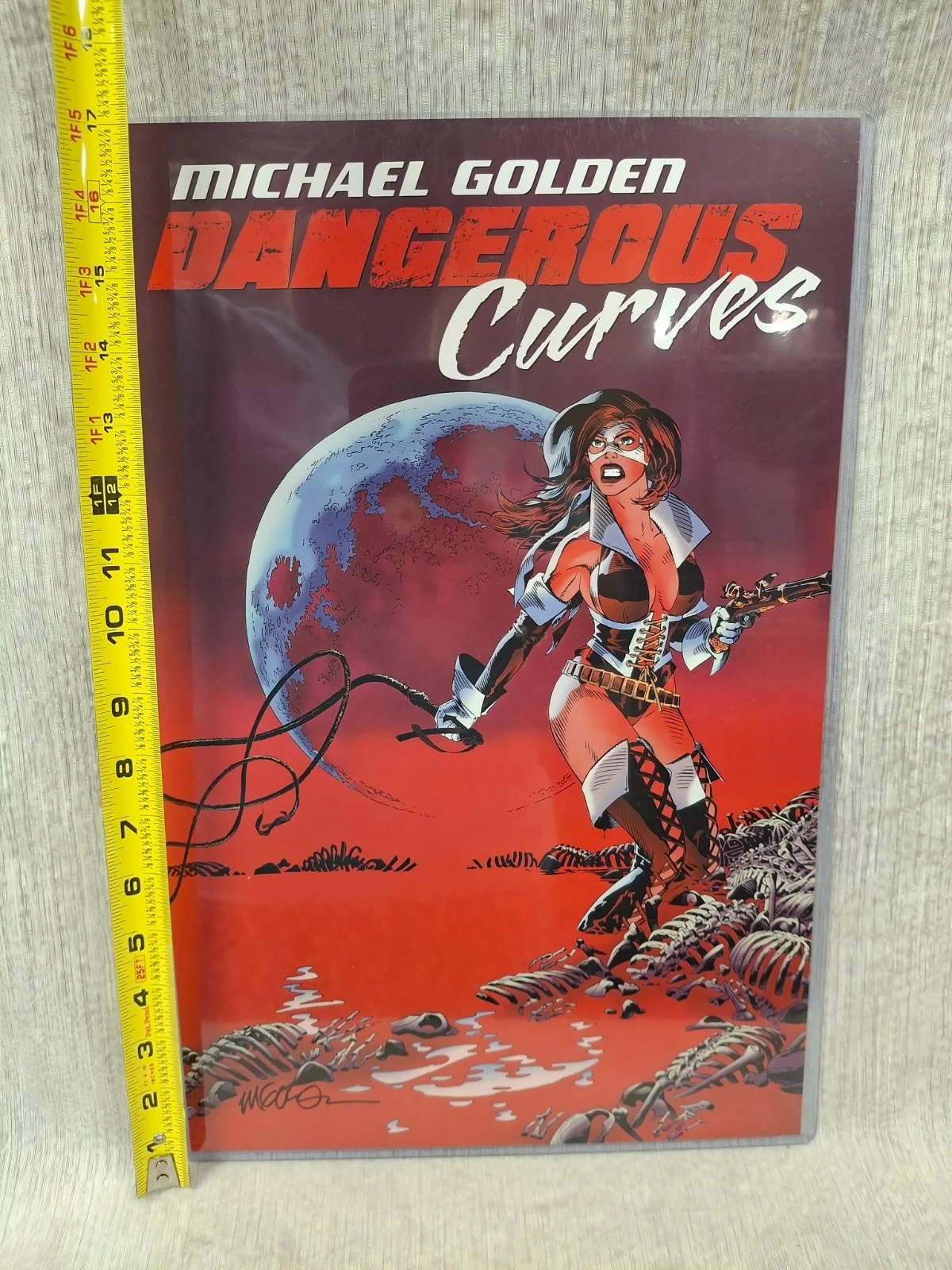 MICHAEL GOLDEN DANGEROUS CURVES ART Postet SIGNED RARE HTF NO COA, image 2