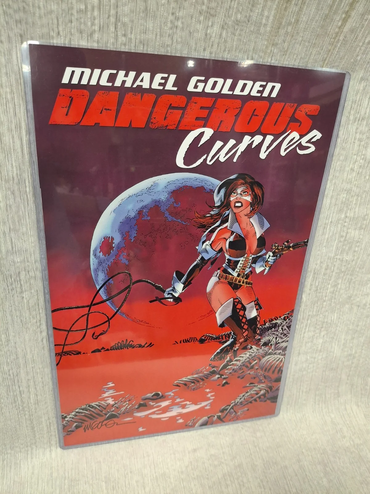 MICHAEL GOLDEN DANGEROUS CURVES ART Postet SIGNED RARE HTF NO COA, image 3