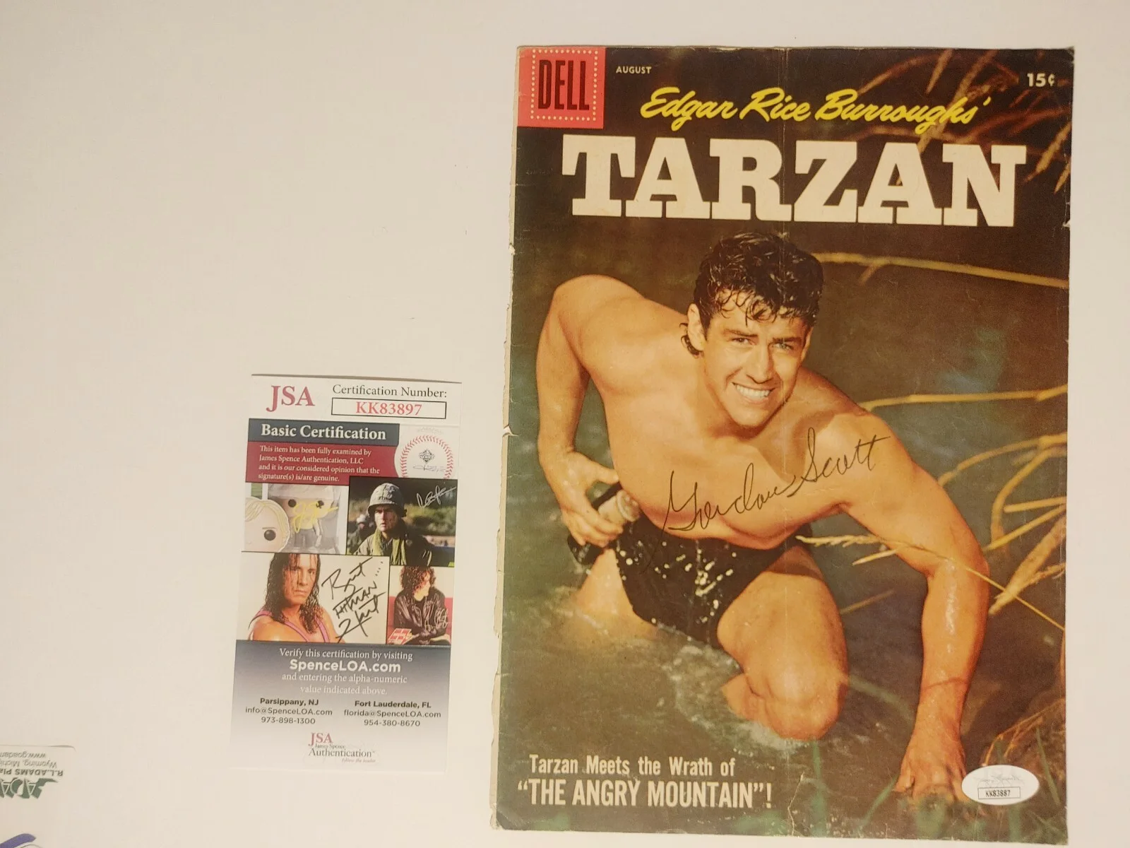Gordon Scott — GORDON SCOTT SIGNED "TARZAN" COMIC BOOK COVER JSA CERTIFIED AUTHENTIC, image 2