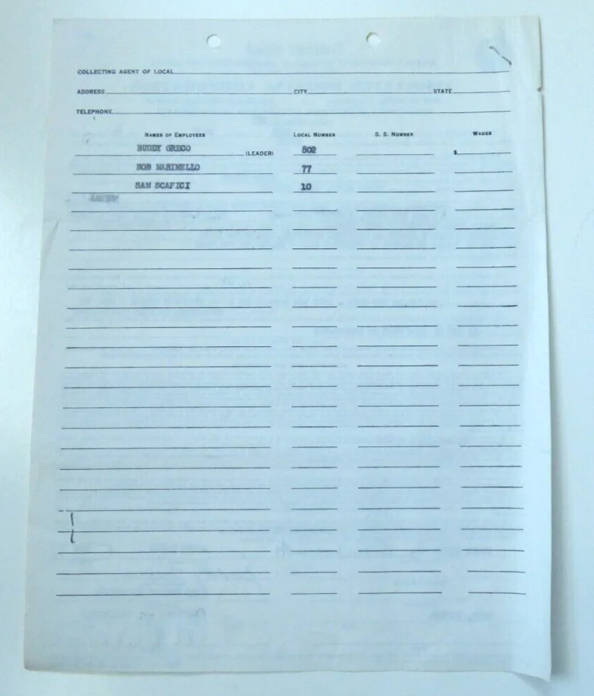 Vintage Casino Buddy Greco Signed Musicians Contract MAPES Hotel Reno, NV -1961, изображение 3