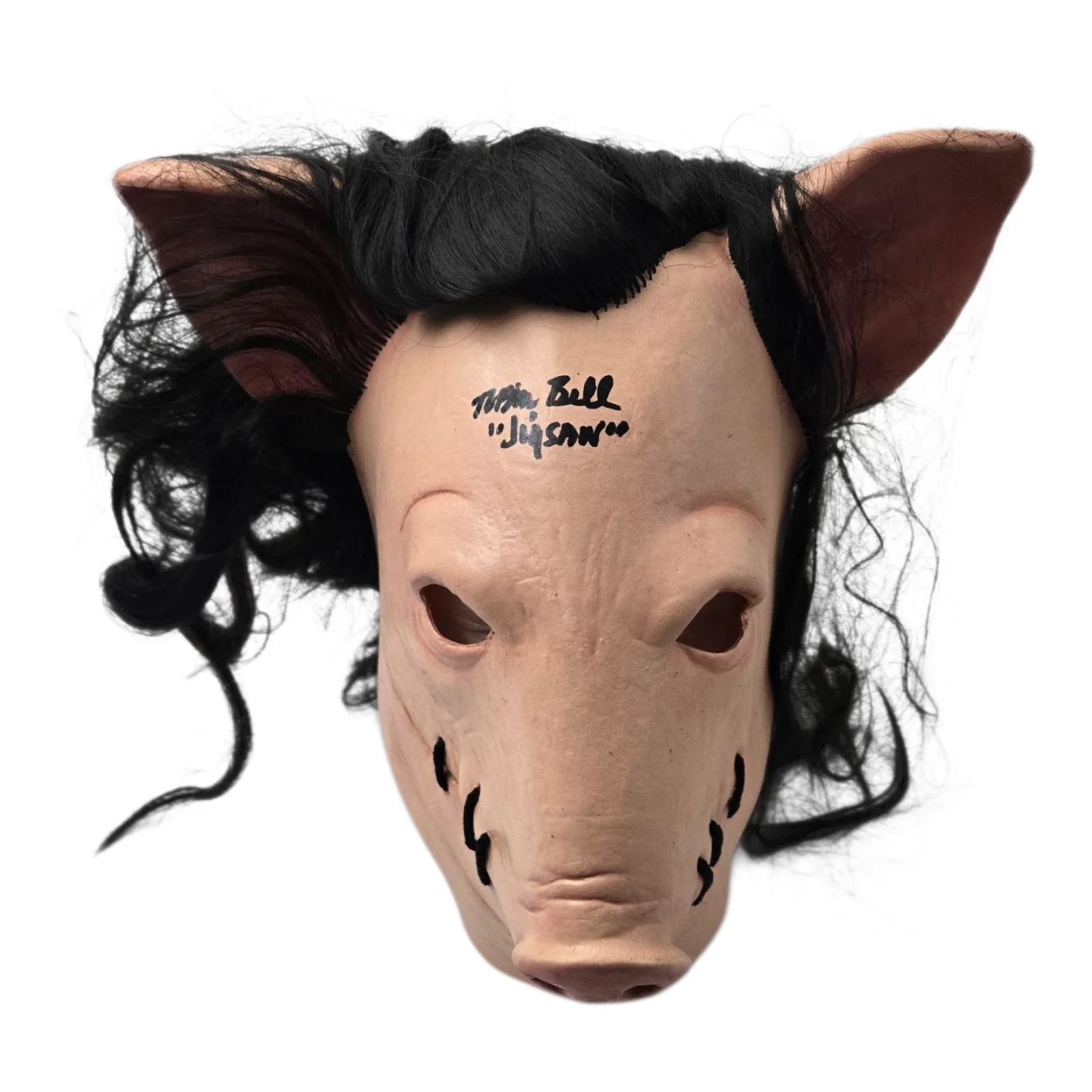 Tobin Bell — Tobin Bell Signed Billy Mask SAW Pig Jigsaw Trick or Treat Autograph Beckett 273, image 2