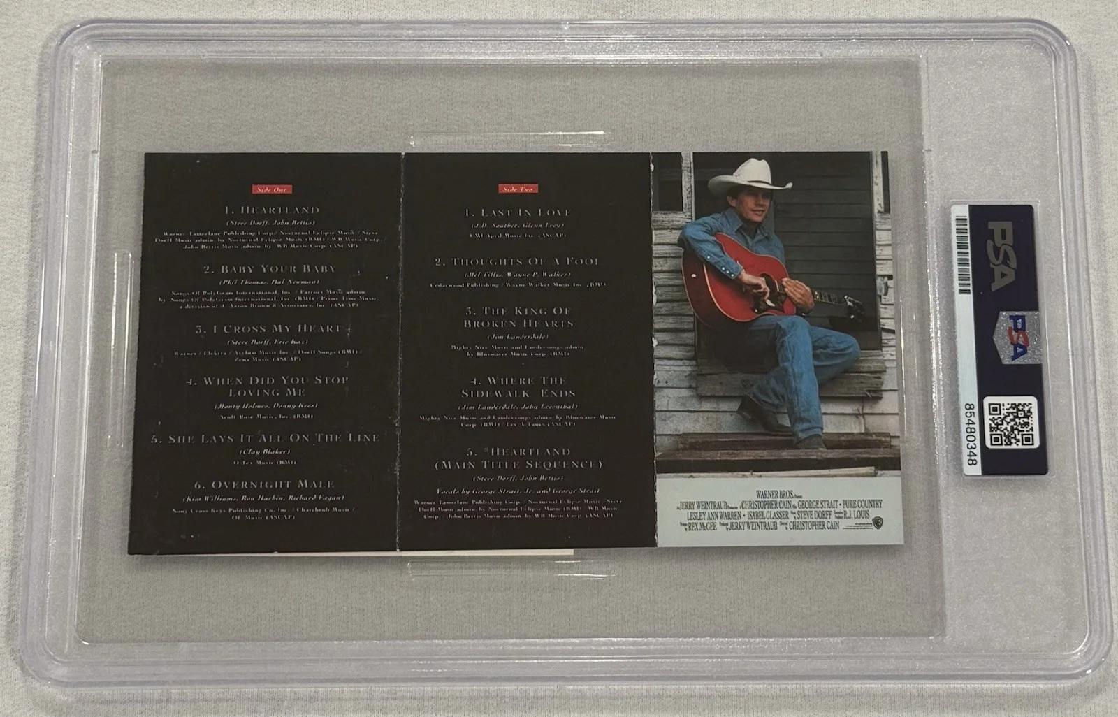 George Strait Signed Pure Country Cassette Cover PSA Authentic Autograph, image 3