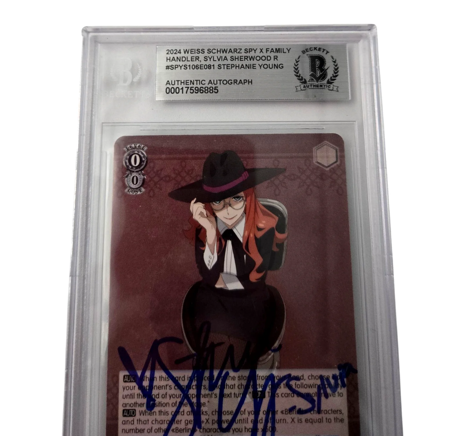 Stephanie Young — Stephanie Young Signed Card Spy X Family Sylvia Slab Weiss Schwarz Beckett 885, изображение 2