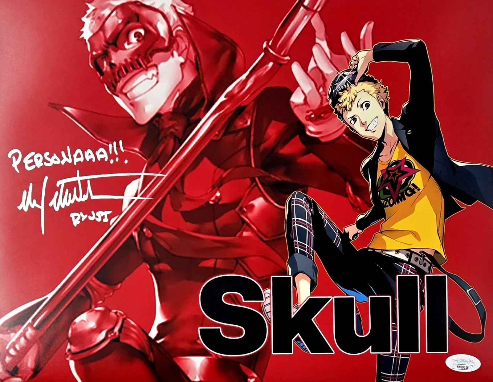MAX MITTELMAN — Max Mittelman Signed Ryuji Photo Autograph Persona 5 Skull 11x14 JSA COA 616