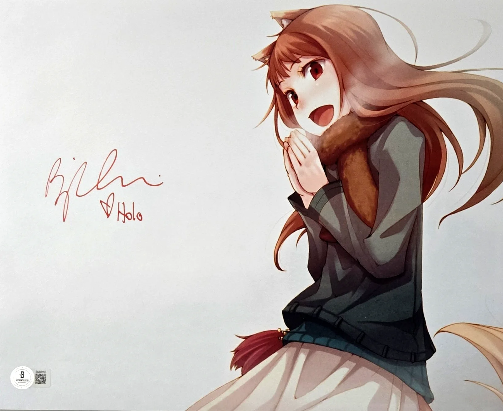 BRINA PALENCIA — Brina Palencia Signed Photo Holo Spice Wolf Autograph Anime Manga Beckett COA 55