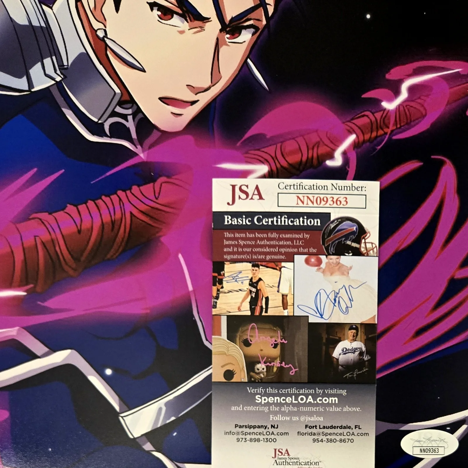 TONY OLIVER — Lancer Fate/Stay Signed Photo Tony Oliver Anime Autograph 11x14 JSA COA 363, изображение 2