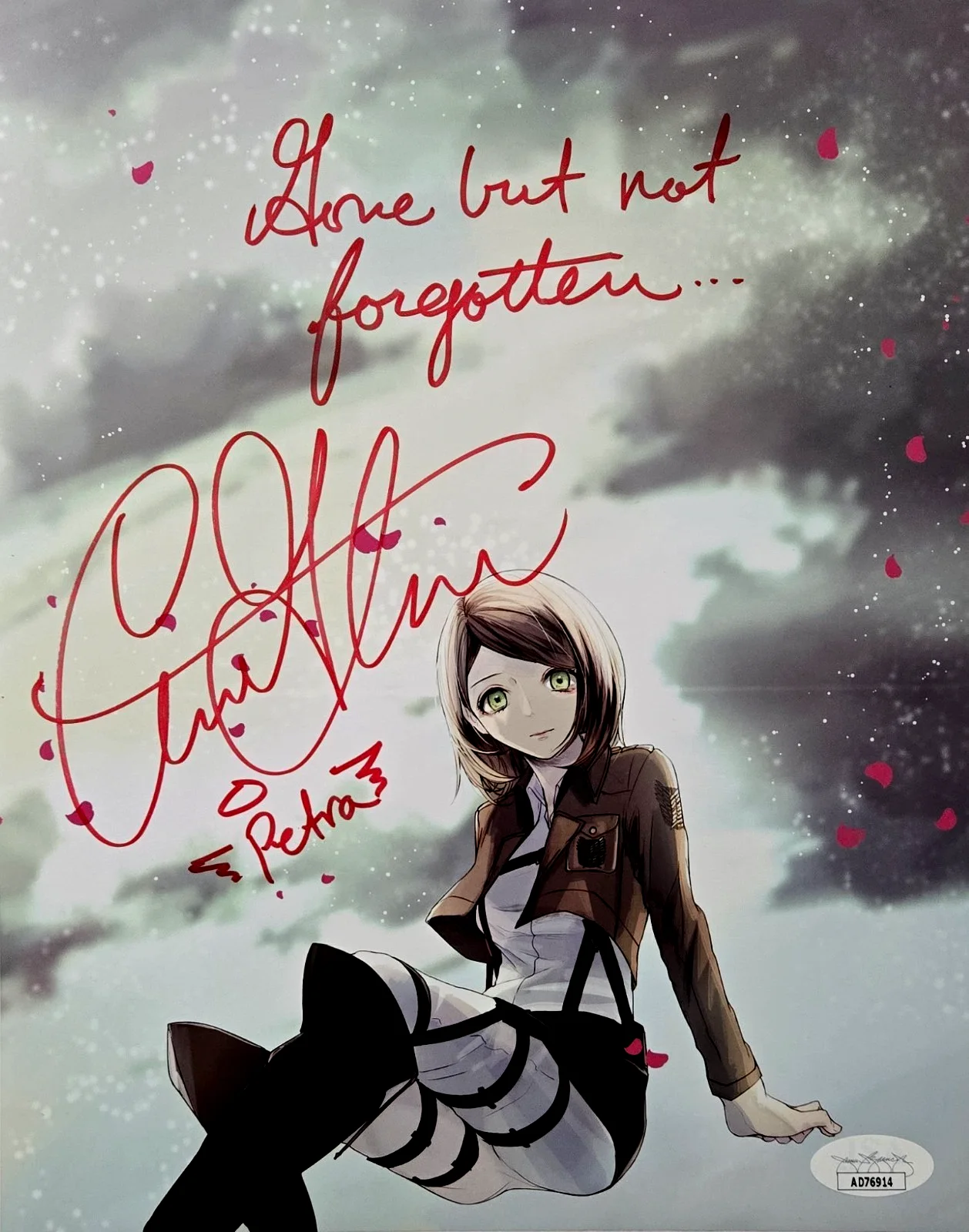 Caitlin Glass — Caitlin Glass Signed Photo Petra Attack on Titan Autograph Anime Manga JSA COA 4
