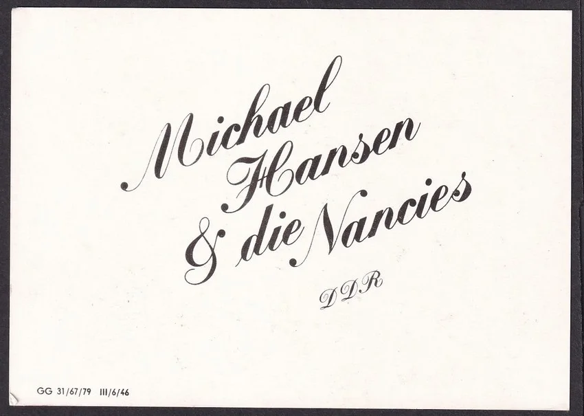 MICHAEL HANSEN & DIE NANCIES German Entertainment Artists vintage signed card, image 2