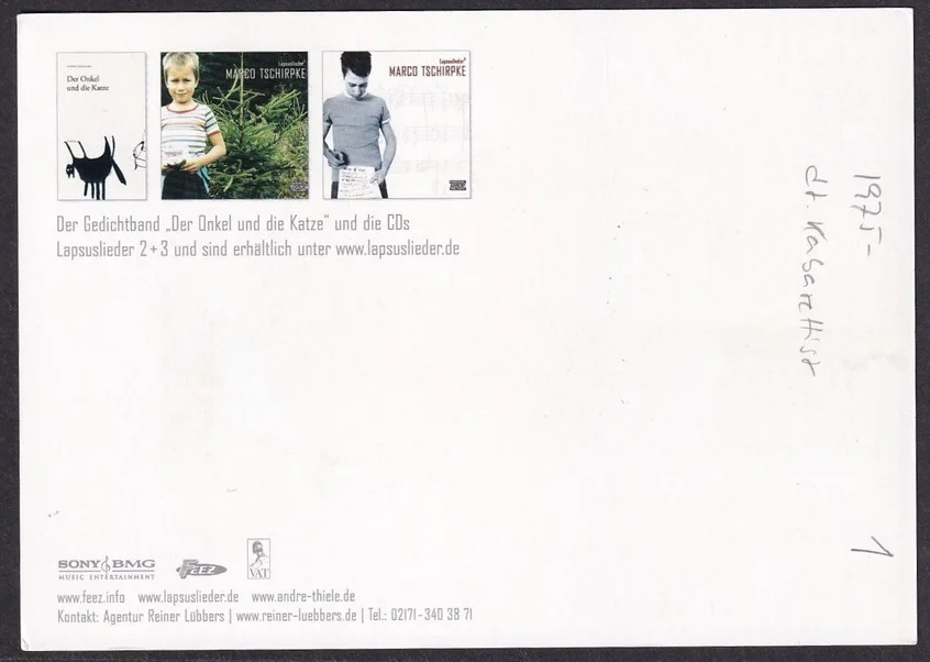 MARCO TSCHIRPKE German Cabaret Artist 1975 signed card, изображение 2